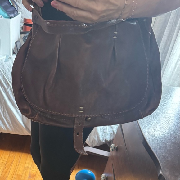 49 Square Miles Brown Distressed Leather Tote Bag - Picture 2 of 10